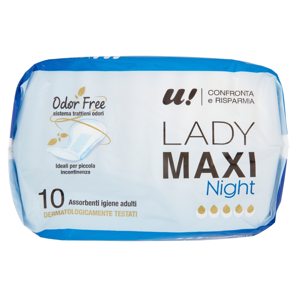 10 Assorbenti Lady Maxi Night U! Confronta e Risparmia